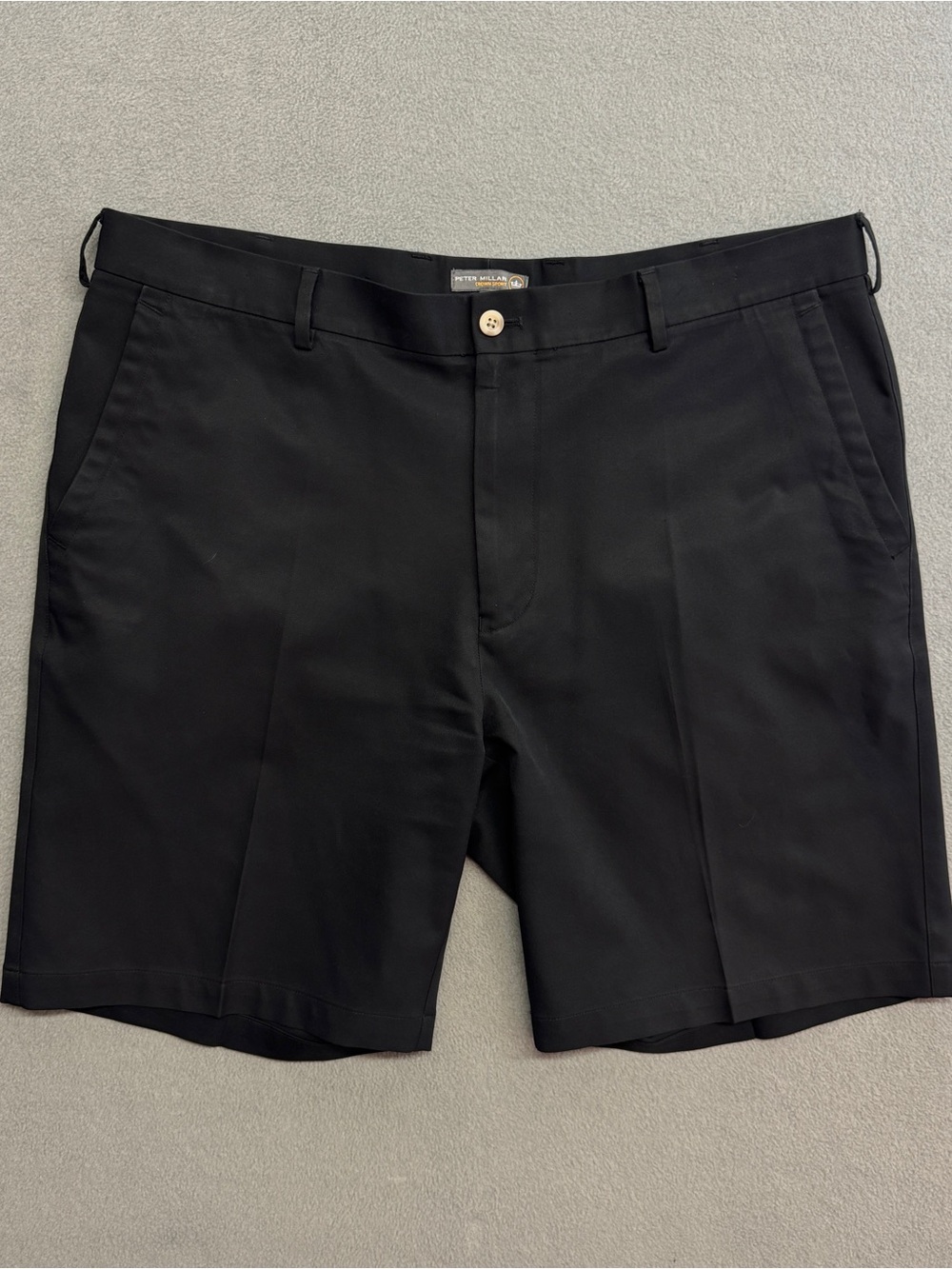 Peter Millar Shorts 38 Men's Crown Sport Performance Chino 9" Black Golf